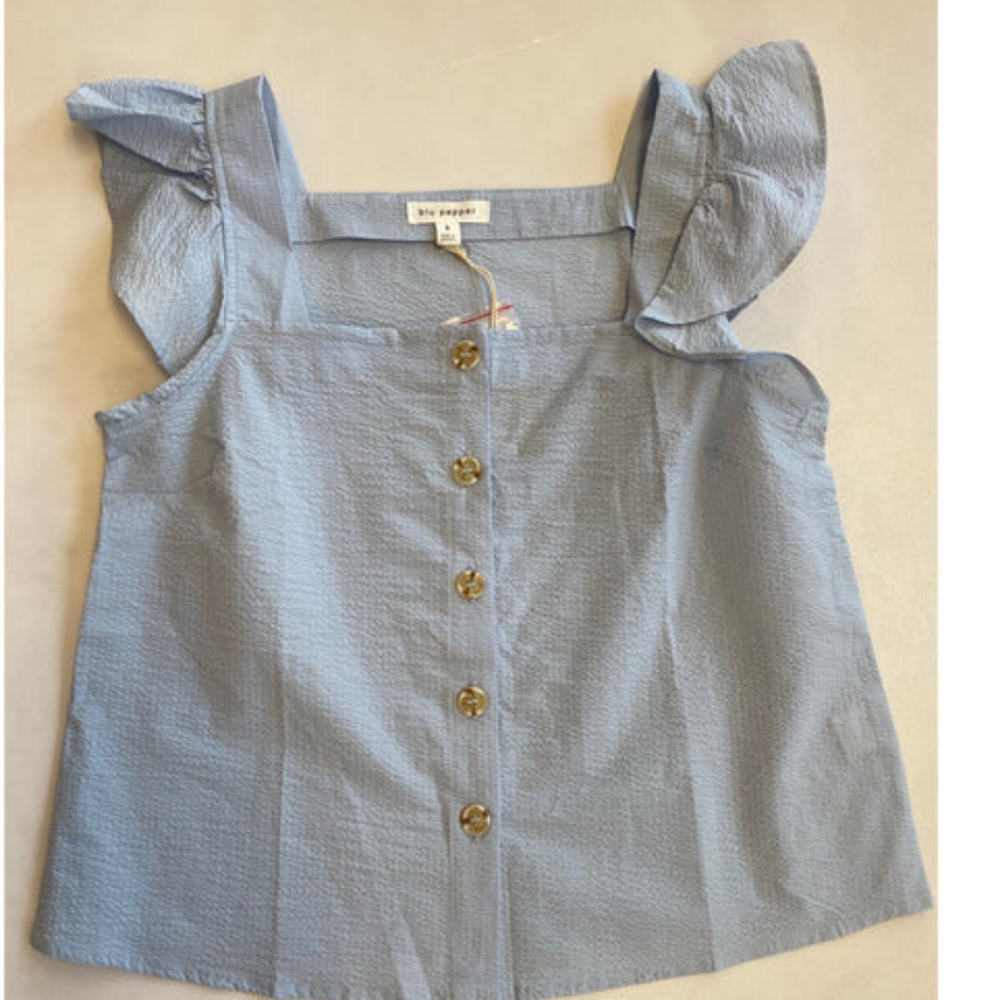 Southern Bliss Solid Button Up Sleeveless Top